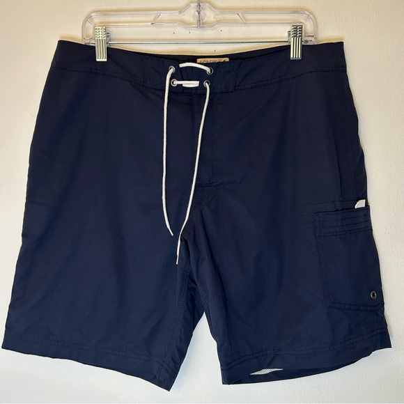 J. Crew Other - New J.Crew Swimming Trunks Mens Sz 33 Navy Blue Shorts Mesh Liner Cargo Pocket